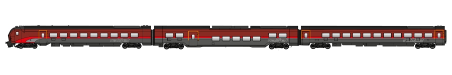 Jägerndorfer Collection JC12300 - H0 - 3-tlg. Personenwagen-Set mit Steuerwagen DANI, ÖBB, Ep. VI - AC